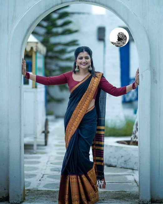 Plain saree with designer blouse flipkart hot sale