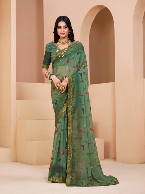 Chiffon Sarees Upto 50 to 80 OFF on