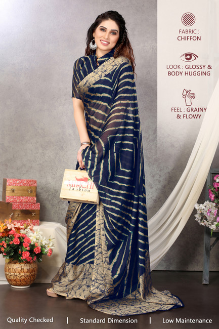 Navy blue deals saree flipkart
