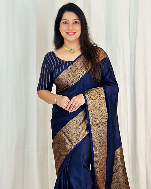 Dark Blue Sarees - Buy Dark Blue/ Navy Blue Sarees Online at Best