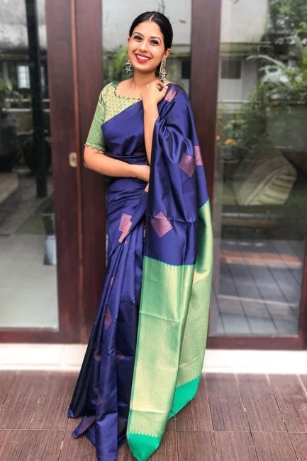 ZILIKAA Handloom Sarees : Buy Firozi Blue Banarasi Khaddi Weaved Georgette  Saree with Unstitched Blouse Online|Nykaa Fashion