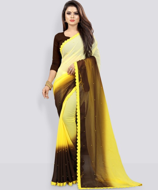 Yellow Fashion Sarees - Buy Yellow Fashion Sarees online at Best