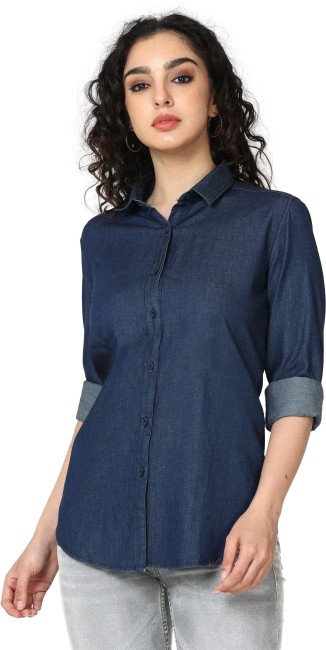 Denim shirts for womens 2024 flipkart