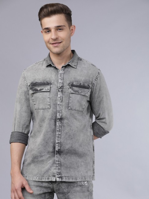 Carbonn Cloth Men Washed Casual Blue Shirt  Buy Carbonn Cloth Men Washed  Casual Blue Shirt Online at Best Prices in India  Flipkartcom