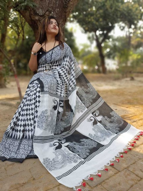 Buy Handwoven Bengal handloom cotton Saree with Elephant Motif on Border  Online – Putul's Fashion