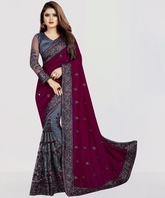 Heavy Work Sarees Buy Heavy Net Sarees With Stone Work Online at Best Prices in India Flipkart