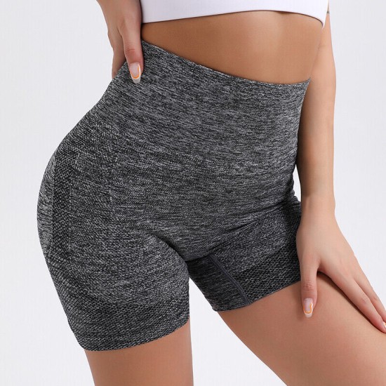MRULIC yoga shorts for women Women's High Waist Fitness Running Non Yoga  Shorts Grey + XL 
