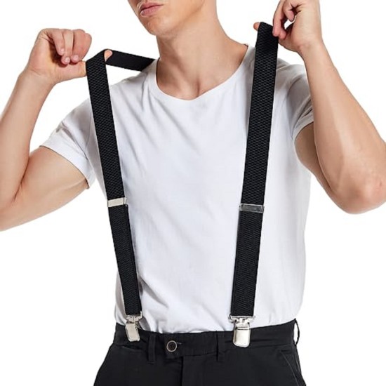 Buy White Suspenders for Men, Button and Clip Suspenders for Groom  Groomsmen, Tuxedo Wedding Suspenders Online in India 