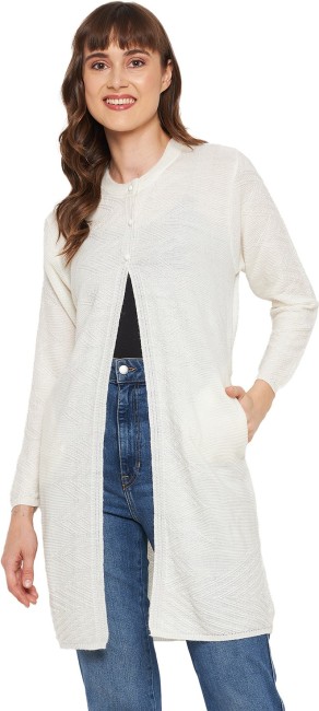 Buy OPEN FRONT CROPPED WHITE CARDIGAN for Women Online in India