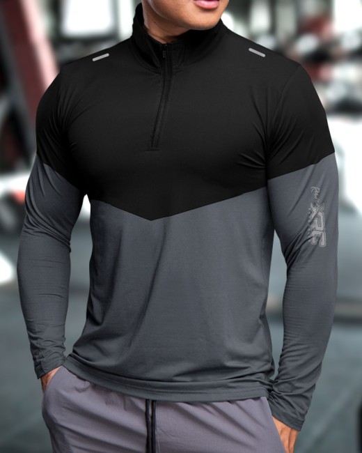 Buy Hot Button Raglan Pattern Round Neck Slim Fit Full Sleeves Casual T  Shirt for Men Black & Grey Size XXL Online at Best Prices in India -  JioMart.