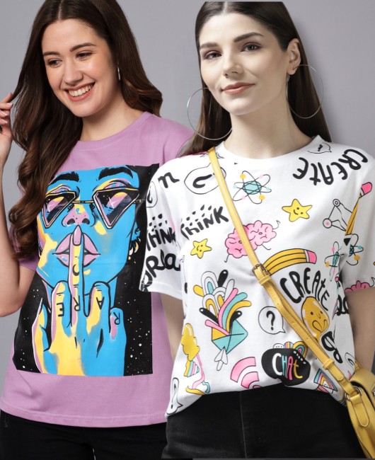 Women T-Shirts - Upto 50% to 80% OFF on Polos & T-Shirts for Women Online  at Best Prices In India