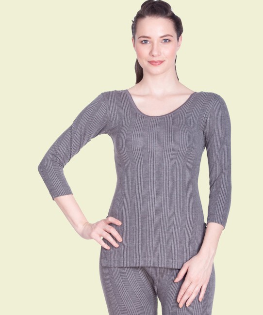 Buy online Women Self Designed Grey Cotton Blend Thermal Wear from winter  wear for Women by Tt for ₹399 at 15% off