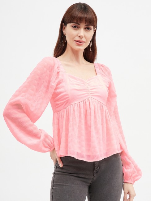 Buy HARPA BASICS Women Pink Solid Cotton Blend Top Online at Best Prices in  India - JioMart.