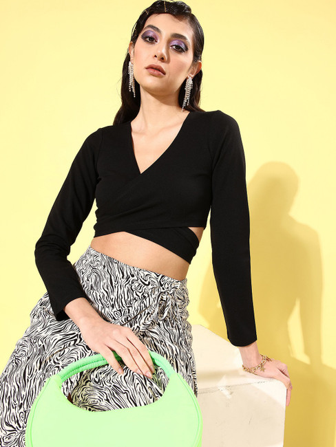 full sleeve crop top flipkart