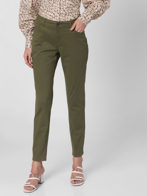Buy VERO MODA Green Loose Fit Regular Length Lyocell Womens Pants   Shoppers Stop