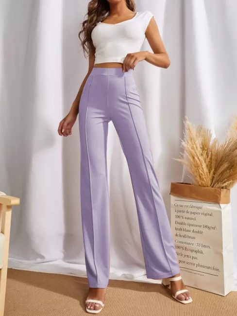 LTS Tall Womens Purple Scuba Crepe Slim Leg Trousers  Long Tall Sally