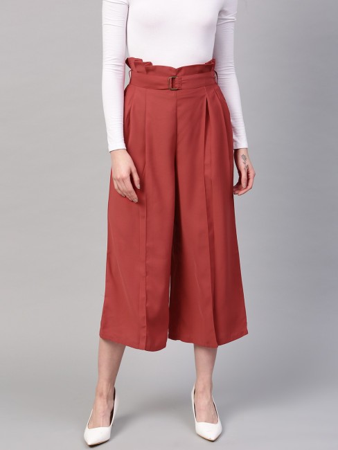 Styli Trousers and Pants  Buy Styli Beige Paperbag Waist Wide Leg Belted  Tailored Trouser Set of 2 Online  Nykaa Fashion