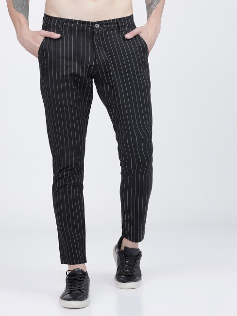 Gini London Black Pinstripe Wide Leg Trousers  New Look