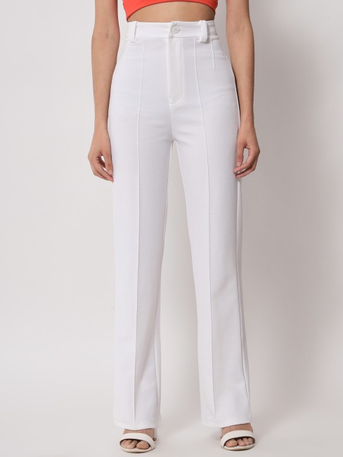 Off White Printed Cotton Pants  Womens pants design, Women