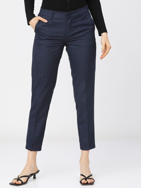 Buy Women Grey Regular Fit Checked Formal Trousers online  Looksgudin