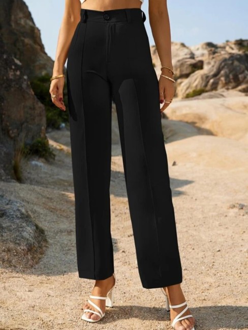 Buy HIGH-RISE WIDE-PLEAT STRAIGHT TROUSER for Women Online in India