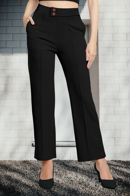 Buy Women Beige Straight Fit Solid Parallel Trousers online  Looksgudin