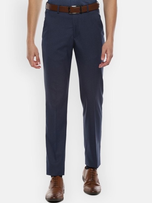 Louis Philippe Men Khaki Solid Slim Steven Fit Regular trousers Size 34   eBay