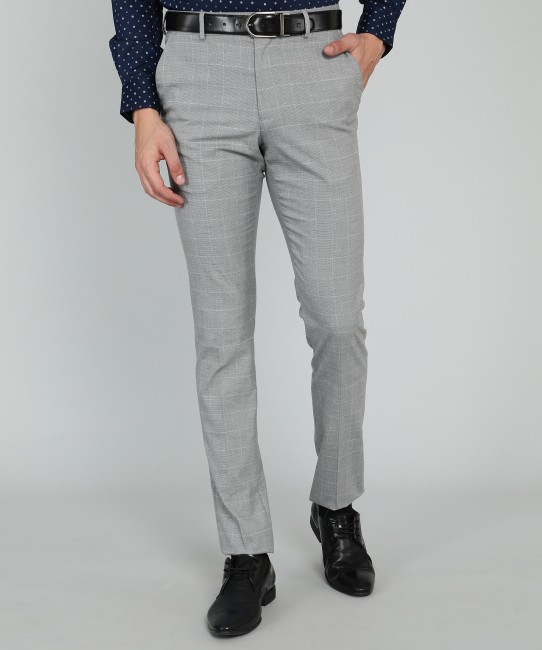 Louis Philippe Formal Trousers  Buy Louis Philippe Men Grey Carrot Fit  Solid Flat Front Formal Trousers Online  Nykaa Fashion