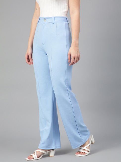 Light Blue Womens Trousers - Buy Light Blue Womens Trousers Online at Best  Prices In India
