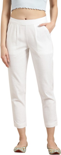 Missguided  Tailored Cigarette Trousers  White  SportsDirectcom