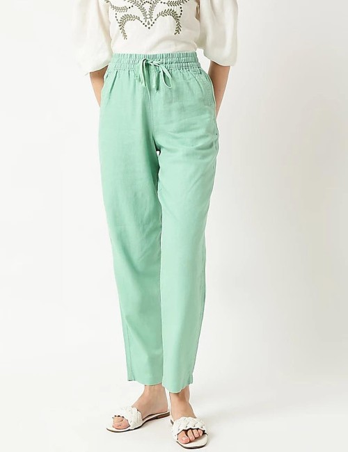 Belted Relaxed Straight Trousers  MS Collection  MS
