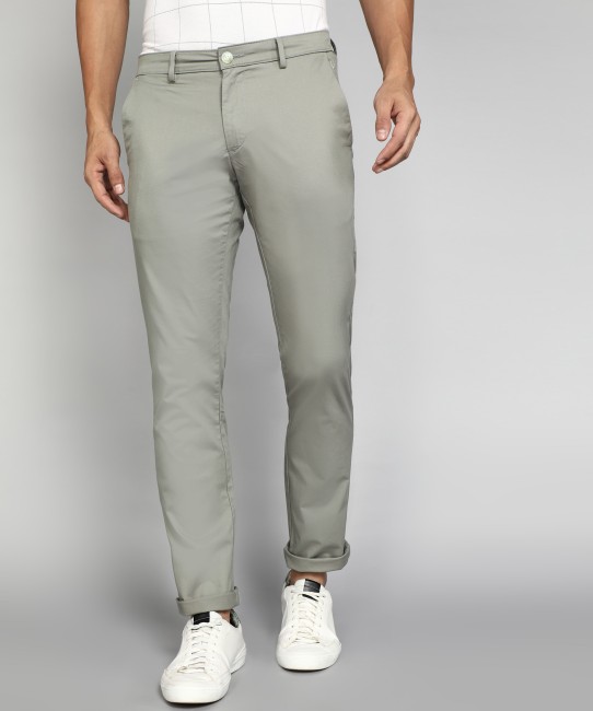 Buy ALLEN SOLLY Textured Cotton Stretch Slim Fit Men's Casual Trousers |  Shoppers Stop