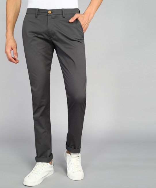 Buy Men Navy Custom Fit Trousers online  Looksgudin