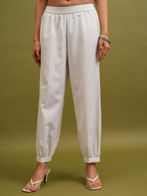 notty grl Regular Fit Women White Trousers - Buy notty grl Regular Fit Women  White Trousers Online at Best Prices in India