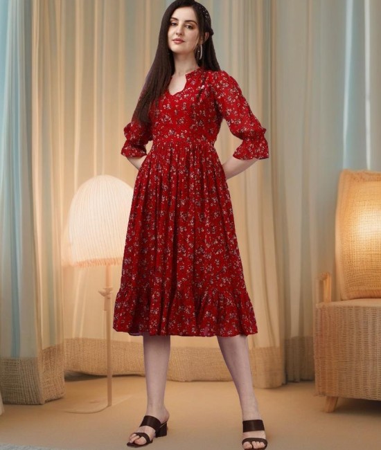 Red One Piece Dress - Buy Red One Piece Party Wear Dresses Online For Women  at Best Prices in India