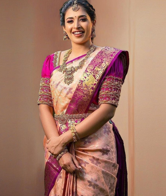 Peach Color Sarees Buy Peach Color Sarees online at Best Prices