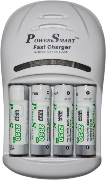 Power Smart 2900 MaH x 4 AA Cells 1 Hour 4 LED Automatic Cut Off Function Camera Battery PS 1007 AAA NiCD NiMH With Ready To Use Charging Set  Camera Battery Charger