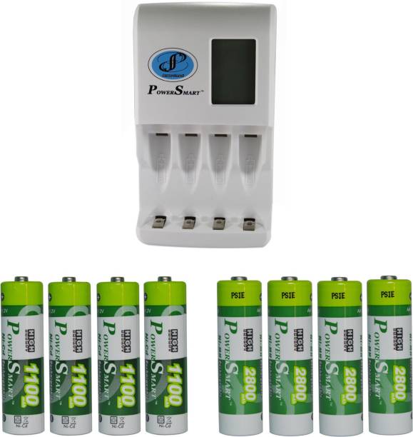 Power Smart Fast Charging Unit PS327 Combo With 2 Set 2800mahx4 AA And 1100mahx4 Cells  Camera Battery Charger