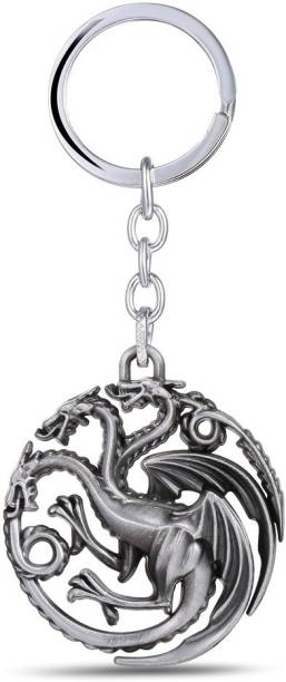 Optimus traders Game of Thrones Fire and blood Targaryen Dynasty Badge 3D metal Key Chain