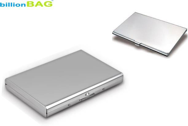 billionBAG New Steel Plain Metal Silver ATM & Steel Luxury Silver Visiting 6 Card Holder