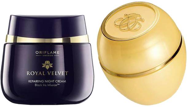 Oriflame Sweden Royal Velvet Repairing Night Cream + Tender Care Protecting Balm with Organic Honey