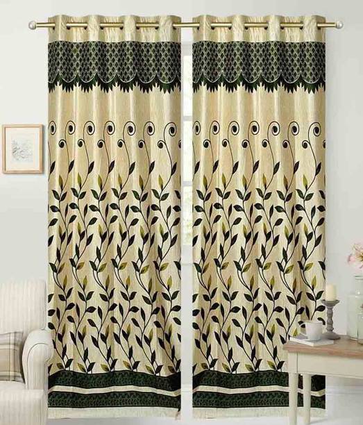 Panipat Textile Hub 213.5 cm (7 ft) Door Polyester Curtain (Pack Of 4)