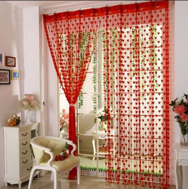 Ramcha 205 cm (7 ft) Polyester Transparent Door Curtain (Pack Of 2)