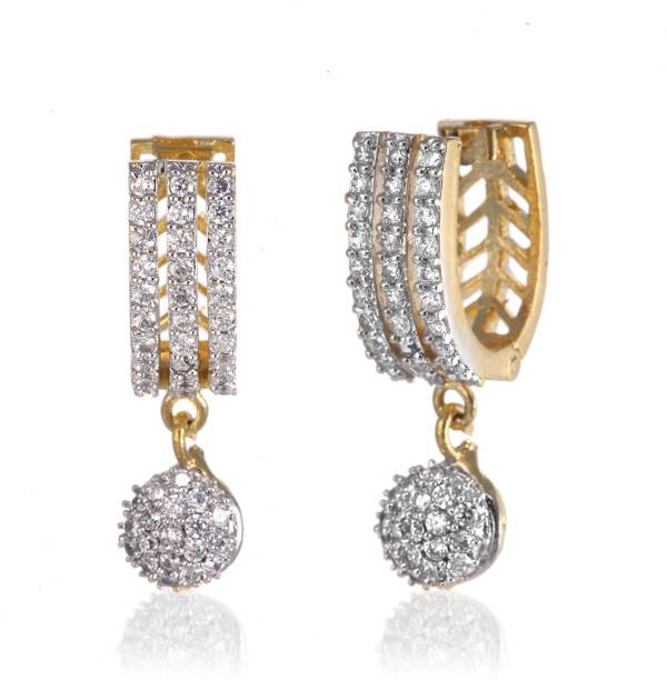 Dazzle Collection Traditional Sparkle Alloy Hoop Earring