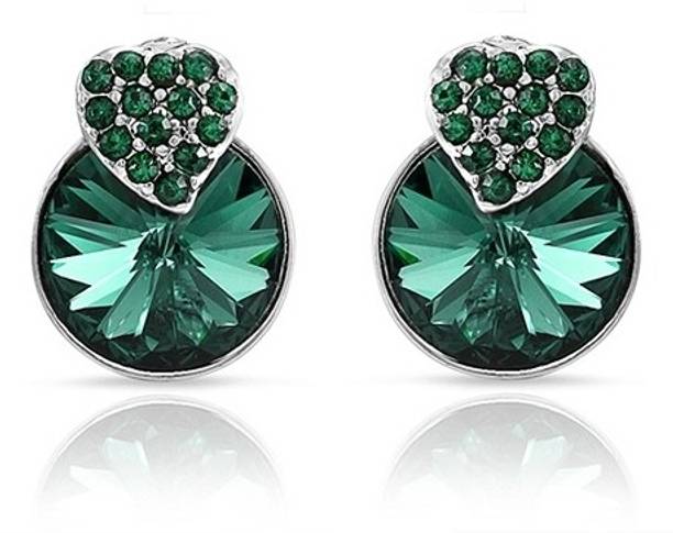 Swarovski Crystal Alloy, Brass Stud Earring