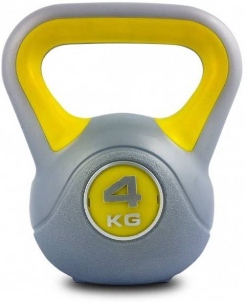 KOBO Fitness 4 Kg High Quality Imported for Gym Grey, Yellow Kettlebell