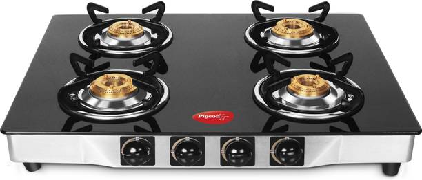 पिजन Jumbo Burner स्टेनलेस स्टील, ग्लास मैनुअल गैस चूल्हा