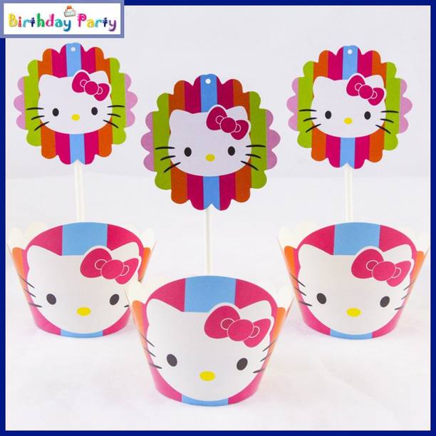 FUNCART Hello Kitty theme cup cake wrapper Kitty paper Gift Wrapper