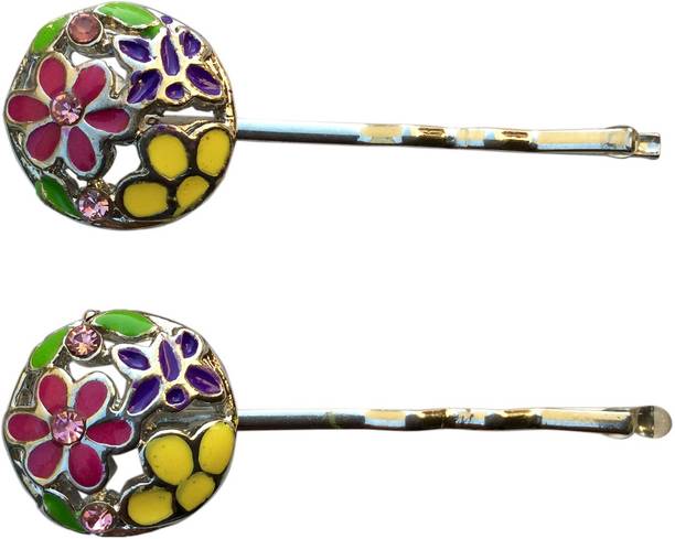 B-Fashionable Round Butterfly & Flower Bobby Hair Pin
