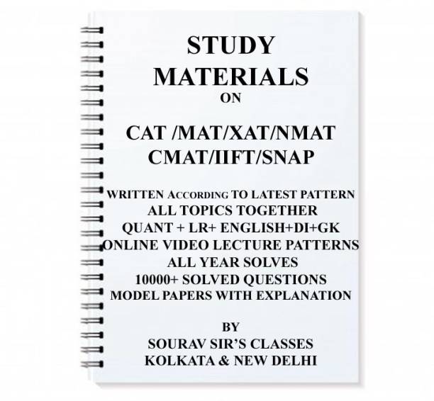 Study Notes Materials For Entrance Cat /mat/xat/nmat/cmat/iift/snap Written According To Latest Pattern All Topics Together **online Video Lecture Patterns ** All Year Solves**10000+ Solved Questions ***model Papers With Explanation Kit/notes